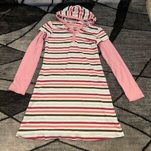Striped Pink and White Kids Dress